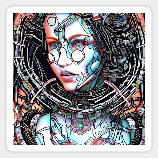 Artificial Intelligence Android Girl Magnet by animegirlnft